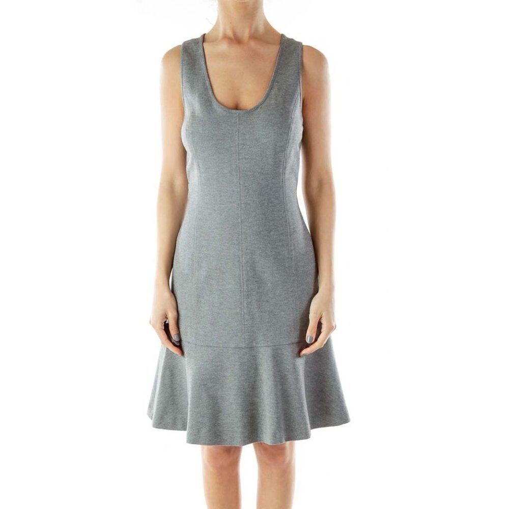 Banana Republic Gray A-Line Work Dress